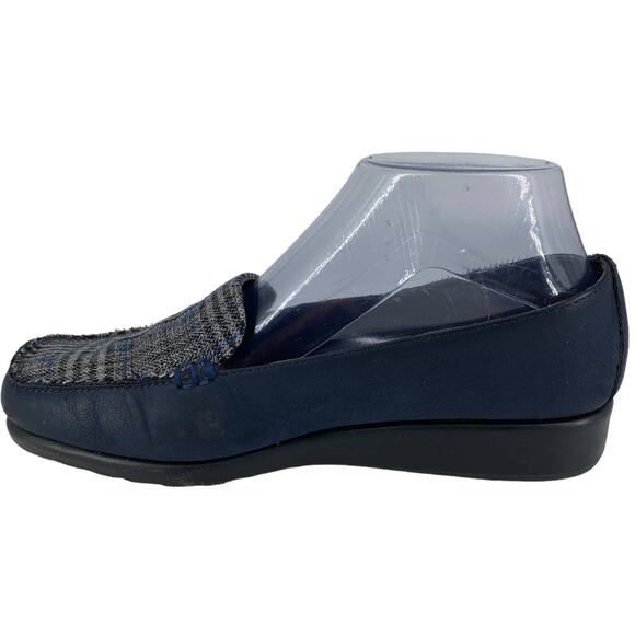 A2 AEROSOLES 7.5 W StitchNTurn Gondola Loafers Slip-On Plaid Comfort Academia - Picture 4 of 10